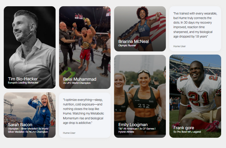 Athletes and Hume Health users